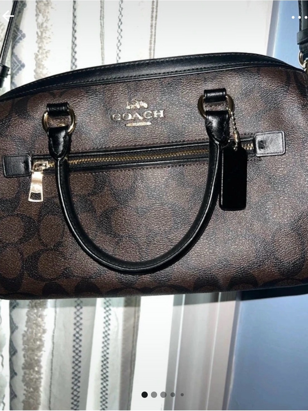 Coach Brown and Black Signature Satchel